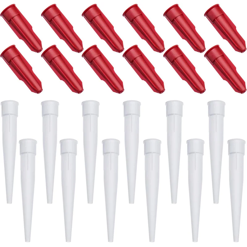 A26F-Silikon Dichtmittel Düsen 24Pcs Kunststoff Schaben Schaber Werkzeug Glas Kleber Abdichten Spitze Applikator Ersatzteile