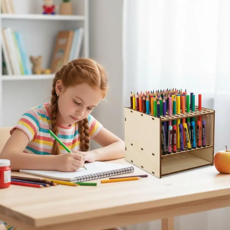 

Набор из 67-местного премиального двухслойного прочного деревянного органайзера для кистей, подставки для художественных принадлежностей, хранения карандашей и кистей для рисования, для творчества и рукоделия