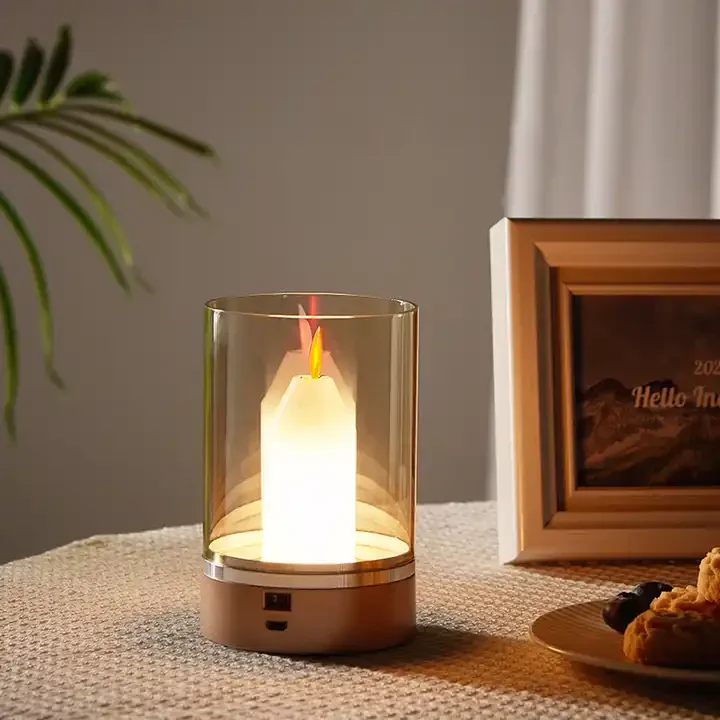 Niko Warm Atmosphere Decorative Candle Table Lamp Hand Scan Sensor Rechargeable Bedside Dinner Table