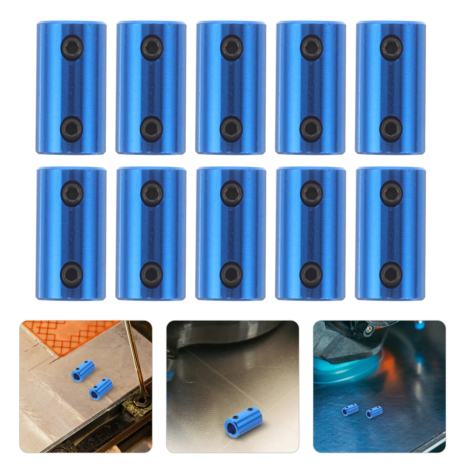 

10Pcs Aluminum Alloy Shaft Coupler Rigid Stepper Motor Connector for DIY 3D Printer Car Boat Airplane Shaft Joint 8x8mm