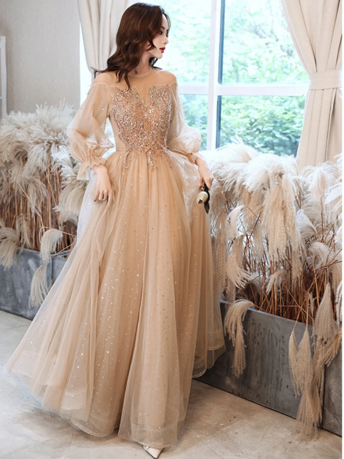 

plus Size Evening Gown Art Exam Vocal Fem Elegance High End Texture Luxury New Design High Class Korean Sle Long Sve