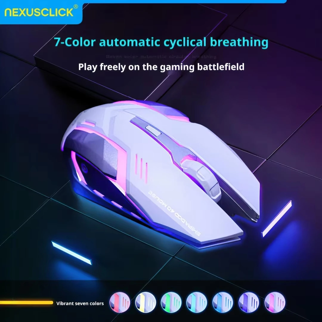 RGB Backlit Wired USB Gaming Mouse 4-Keys 2400DPI Adjustable Colorful Lighting Ergonomic  Mouse For PC Computer Laptop Tablet