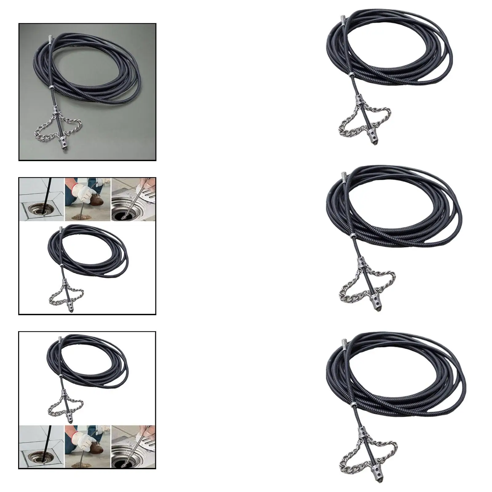 

Flexible Metal Drain Snake Cleaner Auger Heavy Duty Plumbing Unblocker Universal Drill Attachment for Kitchen Bathroom