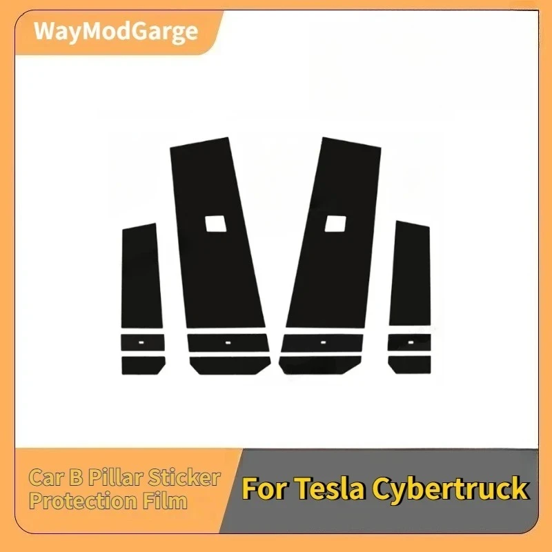 

Автомобильная наклейка на заднюю стойку, защитная пленка для Tesla Cybertruck 2024 2025, комплект из углеродного волокна, аксессуары для модификации против царапин