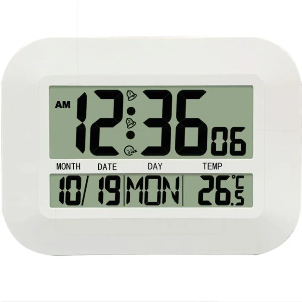 Living Room Decor Digital Wall Clock Daily Use Home Environment 24.9*18.3*2.3cm Alarm Settings Attractive Addition