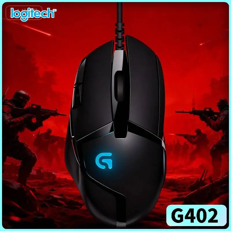 

Мышь Logitech G402 Hyperion Fury с отслеживанием 500+ IPS, 8 кнопками, эргономичным противоскользящим покрытием для повседневной игры