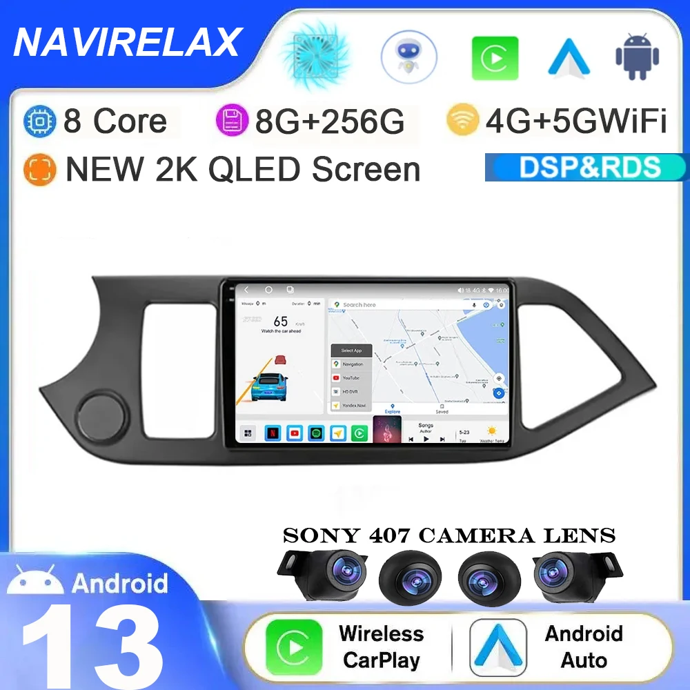 

Android 13 Auto For KIA Picanto Morning 2011-2016 Car Radio Multimidia Video Player Navigation GPS Carplay Head Unit QLED Screen