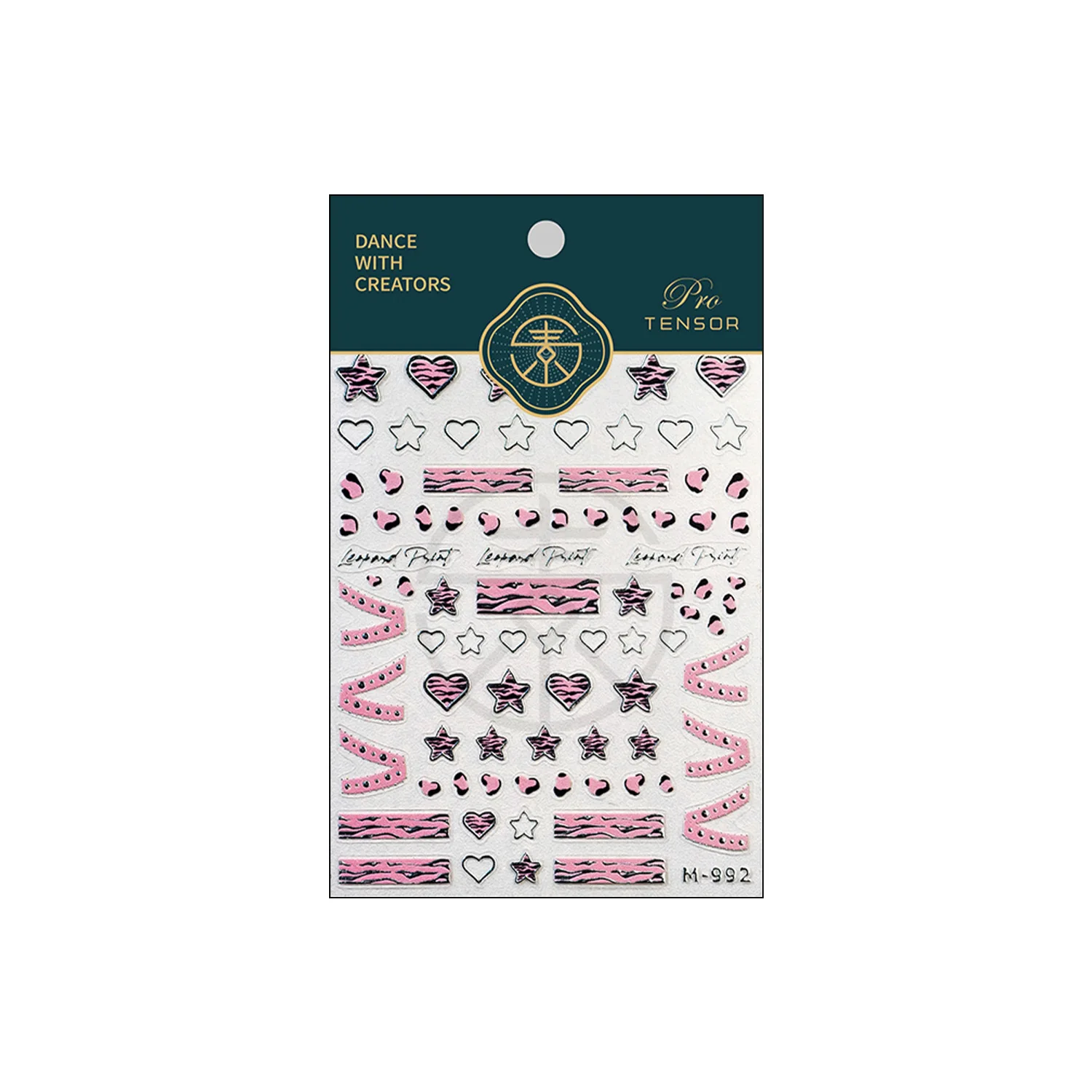 1PC 5D Punk Rosa Stampa Leopardo Nail Art Sticker Amore Cuore Stelle Bowknot Cool Girl Nail Decalcomanie Nastro Decalcomanie per manicure All'ingrosso *
