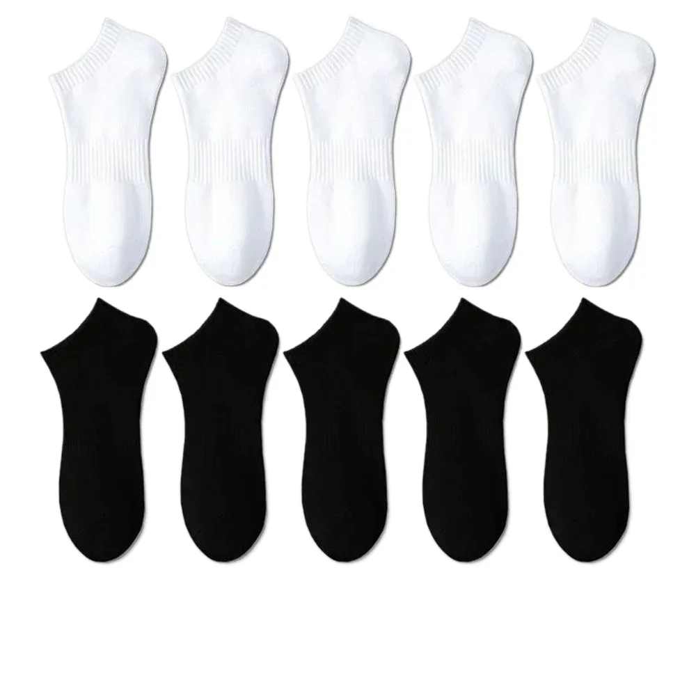 Calcetines tobilleros de algodón para hombre y mujer, calcetín de corte bajo, transpirables, informales, 10 pares, 2024