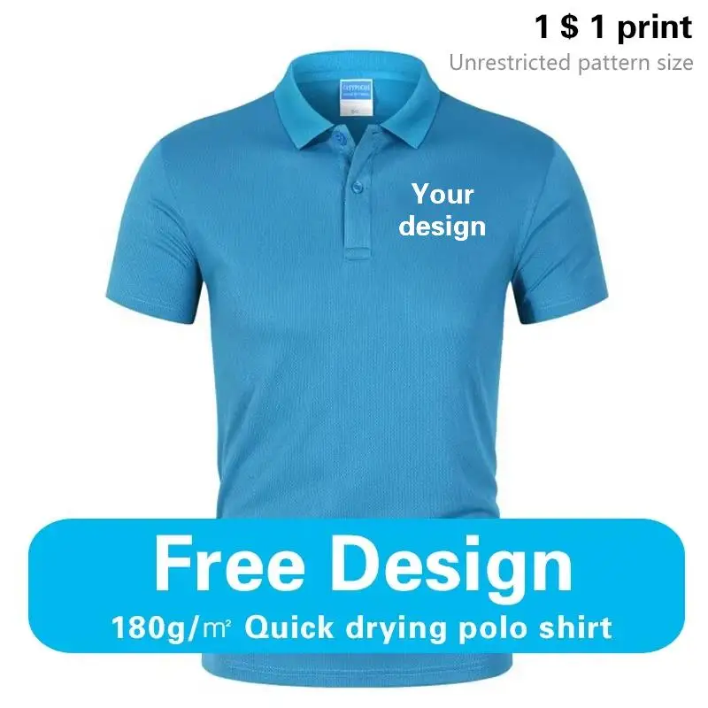 Summer Fashion Men And Women Short Sleeve Polo Custom Printing Logo Casual Lapel Shirt Embroidery Pattern Quick Dry Top Design