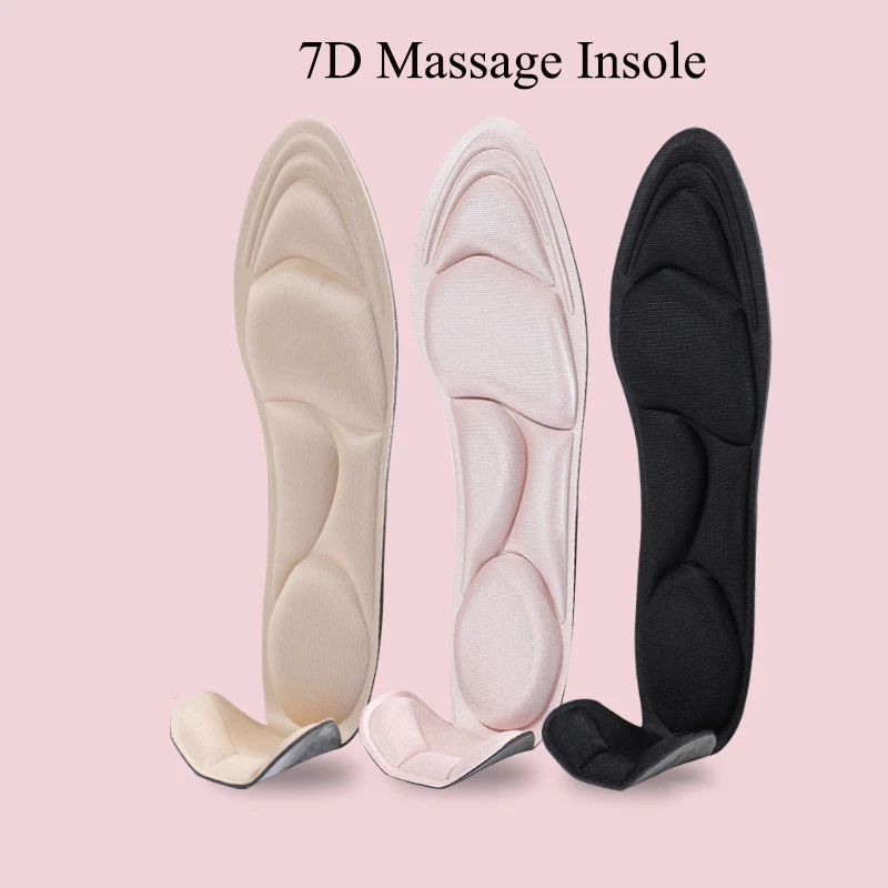 Semelles intérieures en mousse à mémoire de forme 7D pour femmes, poteau de talon, dos, respirant, anti-alde, chaussures à talons hauts, l'offre elles de soutien de la voûte plantaire