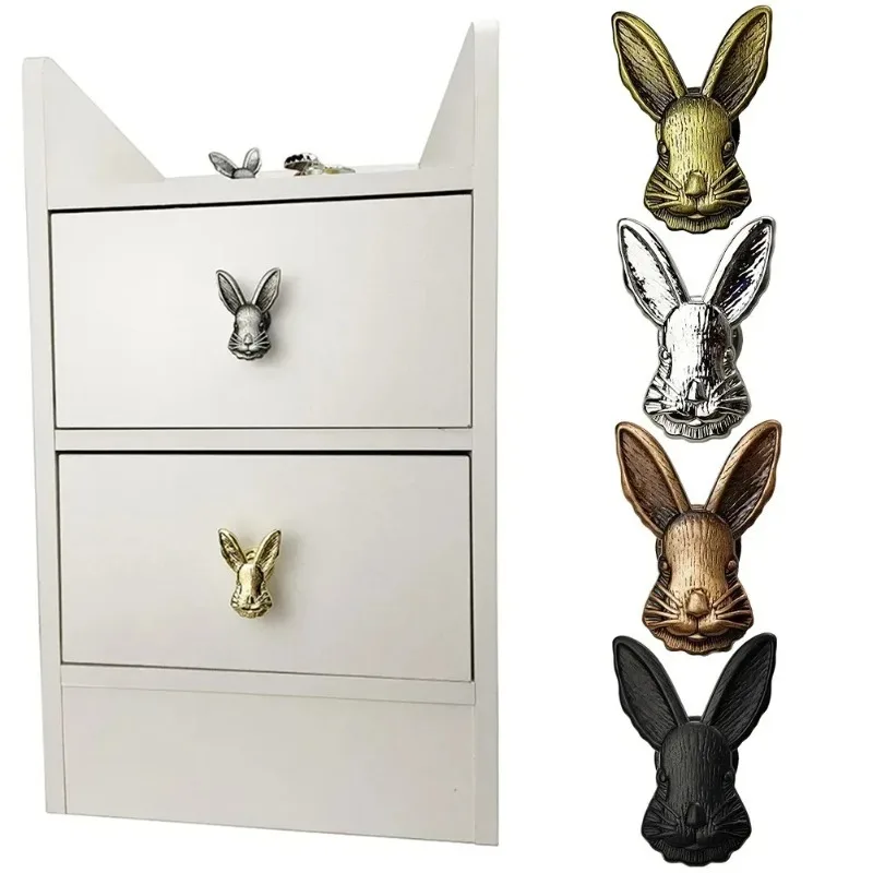 Nordic Style Rabbit Shape Cabinet Door Handle Cupboard Drawer Pulls Decor Solid Brass Furniture Hardware Drawers Handles