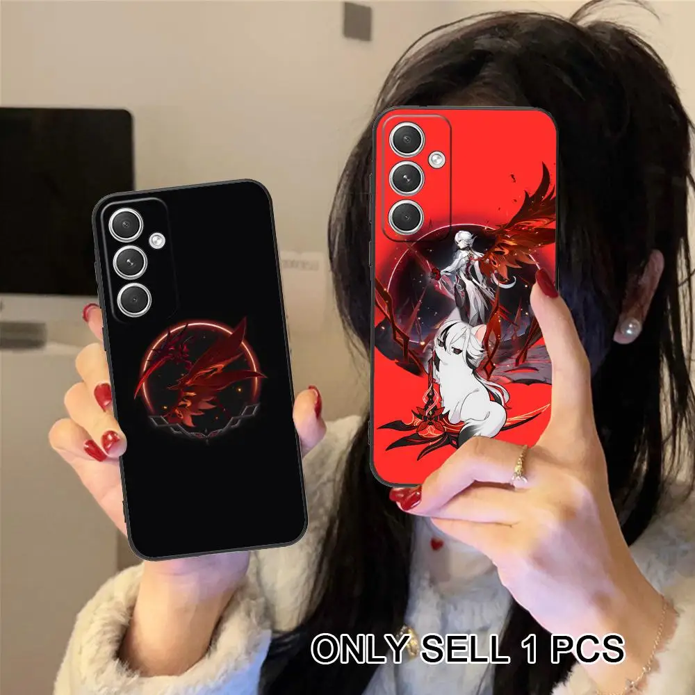 Game GI Arlecchino Phone Case for Samsung Galaxy S26 S25 S24 S23 S22 S21 S20 Note20 Plus FE Ultra Soft TPU Shockproof Cover