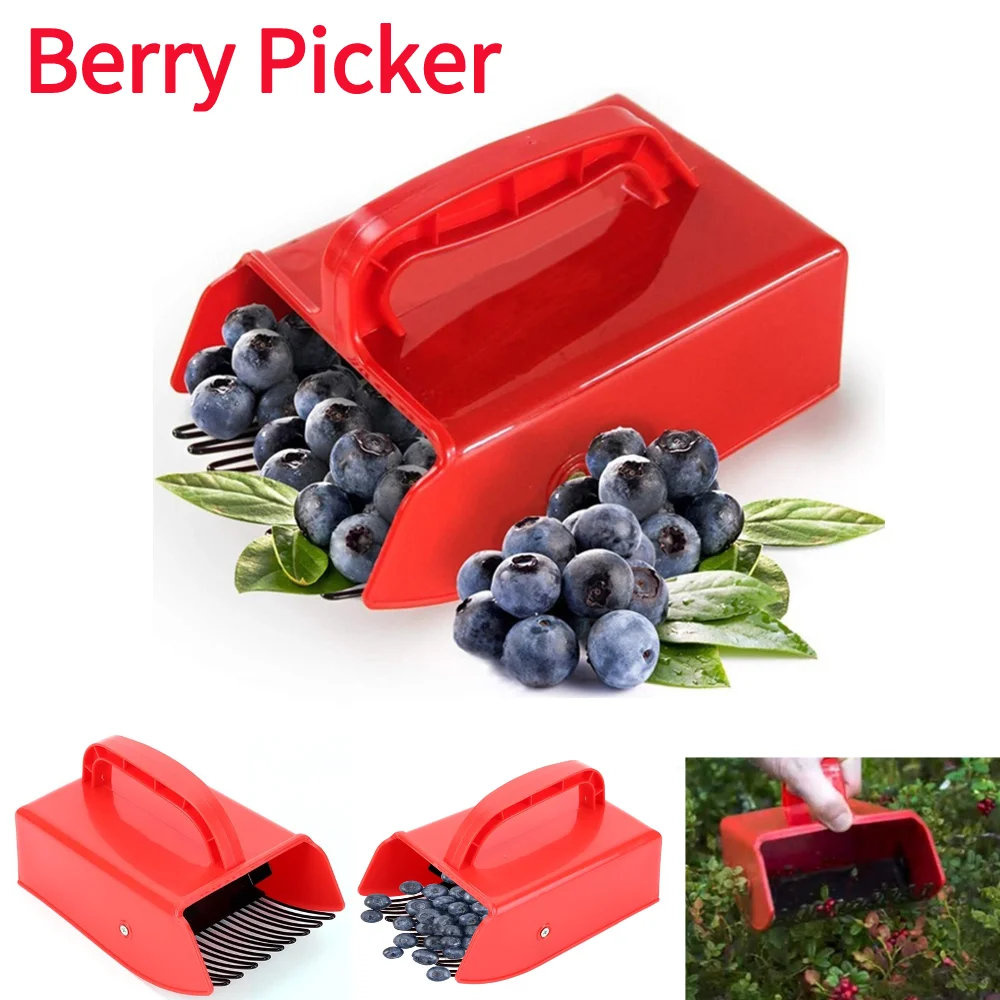 Ergonomischer Beeren-Pick-Rechen mit Metallkamm-Beeren-Picker Kunststoff-Blaubeer-Picker-Schaufel Arbeits ersparnis für einfachere Beeren-Harvester