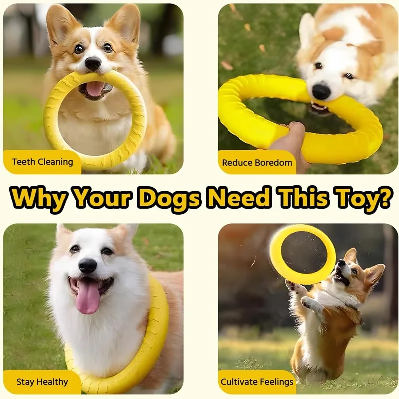 Hundespielzeug, fliegende Frisbees aus EVA, Hundetrainingsring, bissfeste Spielzeuge für Hunde, schwimmender Welpen-Bissring, interaktives Spielzeug – Detail 4