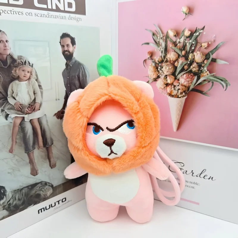 Kürbis-Kapuze, wütender Bär, Plüsch-Schlüsselanhänger, Taschenanhänger, lustiger Rucksack-Zubehör für Frauen, Mädchen, Jungen, Geschenk für Halloween-Dekoration