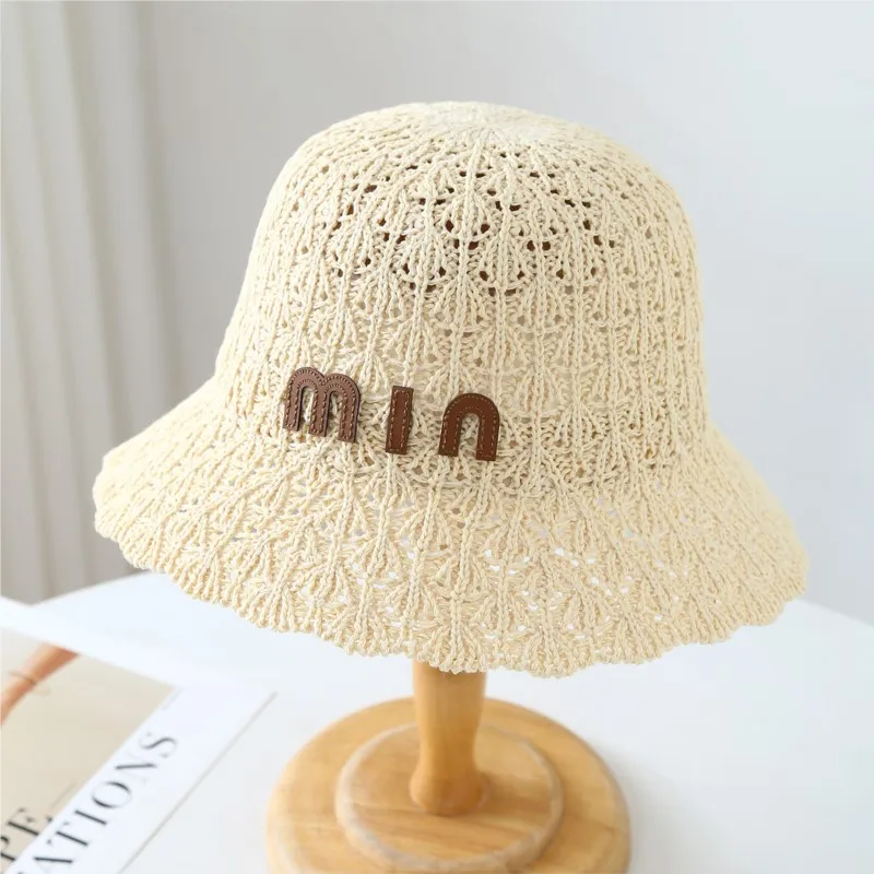 hat sunshade and woven fisherman women's seaside vacation outing hollow breathable