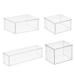 Vitrine en acrylique pour figurines à collectionner et jouets, boîte en plastique transparent, boîte de rangement cube, vitrine de protection anti-poussière à assembler