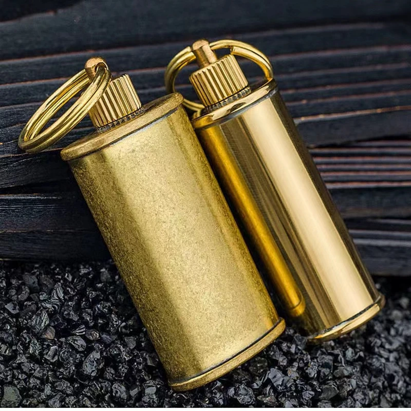 ZORRO Portable Oil Pot Brass Kerosene Lighter 11ml Sealed Key Chain Nostalgic Storage Special Outdoor Smoking Accessories Gadget