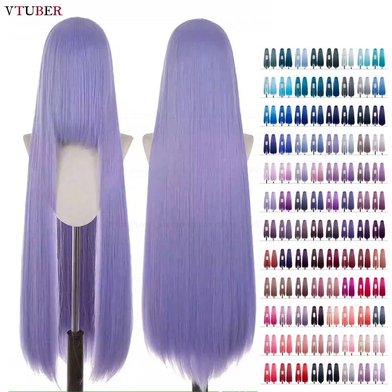 192 Farben, 600 g, 100 cm lang, gerade Cosplay-Perücke, hitzebeständiges Kunsthaar, blau, lila, rosa, rot, orange, Anime-Perücken, Link2