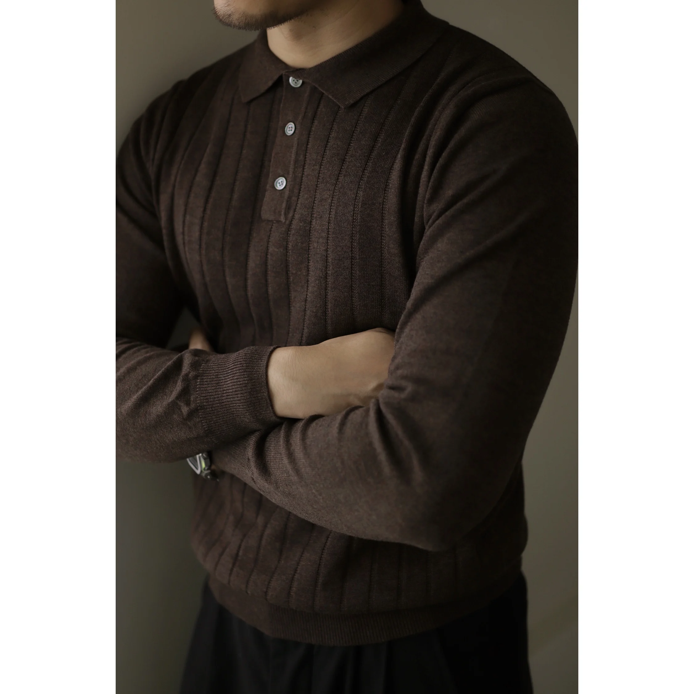 Men's Knitted  Polo Shirt Long Sleeves Golf Horse Tennis Spring Autumn Gentlemen Designer Clothing