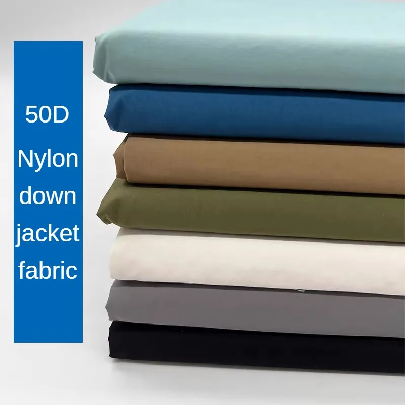 50D naylon kumaş aşağı ceket metre giyim elbiseler için dikiş kış düz su geçirmez kumaş oya yumuşak ince pürüzsüz