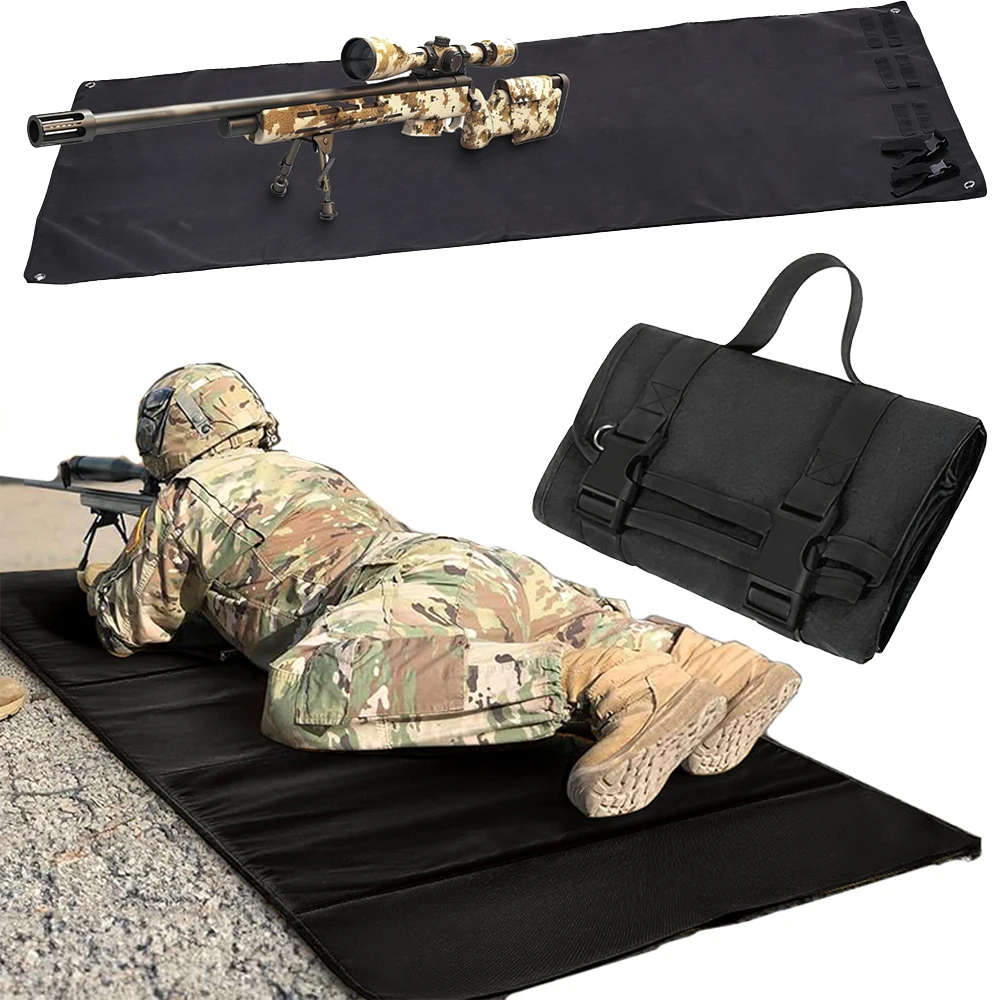 Airsoft Roll-Up Shooting Mat for Range Rifle Hunting Durable Double-Layered Nylon Shooter Range Pad Outdoor Hunting Accessories