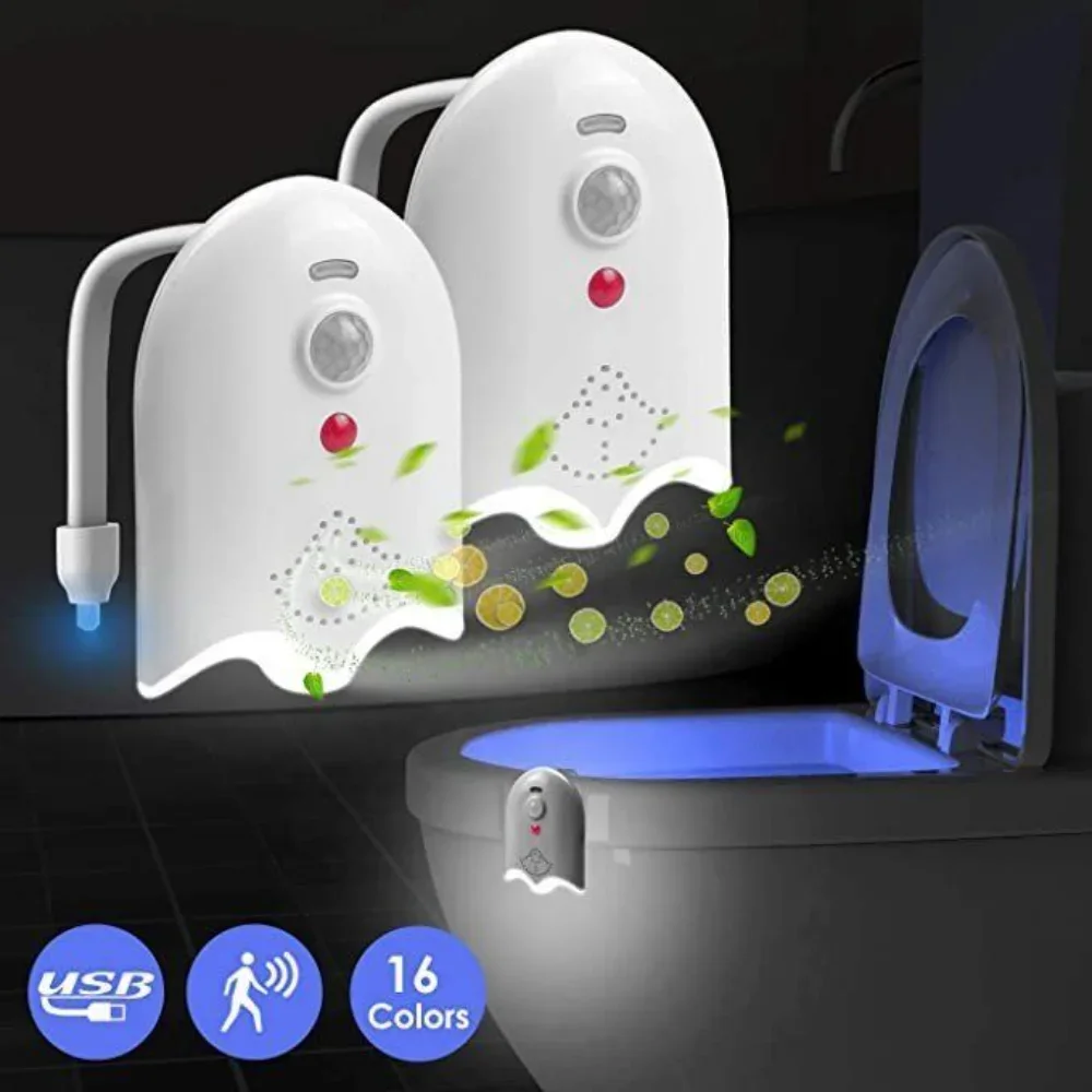 Xiaomi Toilet Bowl Night Light With Motion Sensor Backlight 8/ 16 Colors USB Rechargeable RGB Lamp Projectors Decoration Bedroom