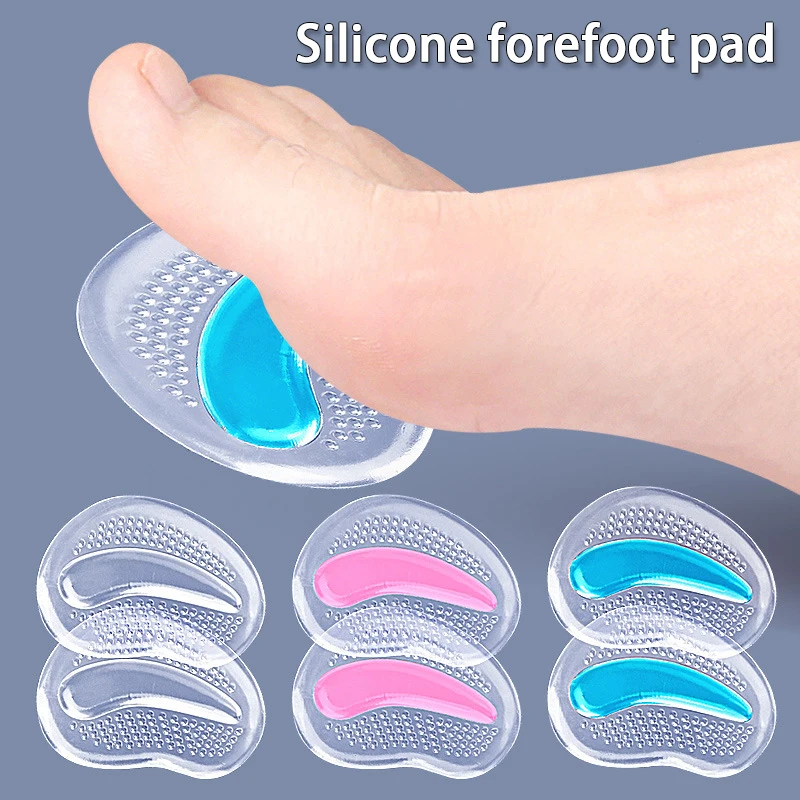2Pcs/4Pcs Forefoot Pads For Sandals High Heels Silicone GEL Invisible Half Size Pads Non-slip Stickers Thickened Self-adhesive