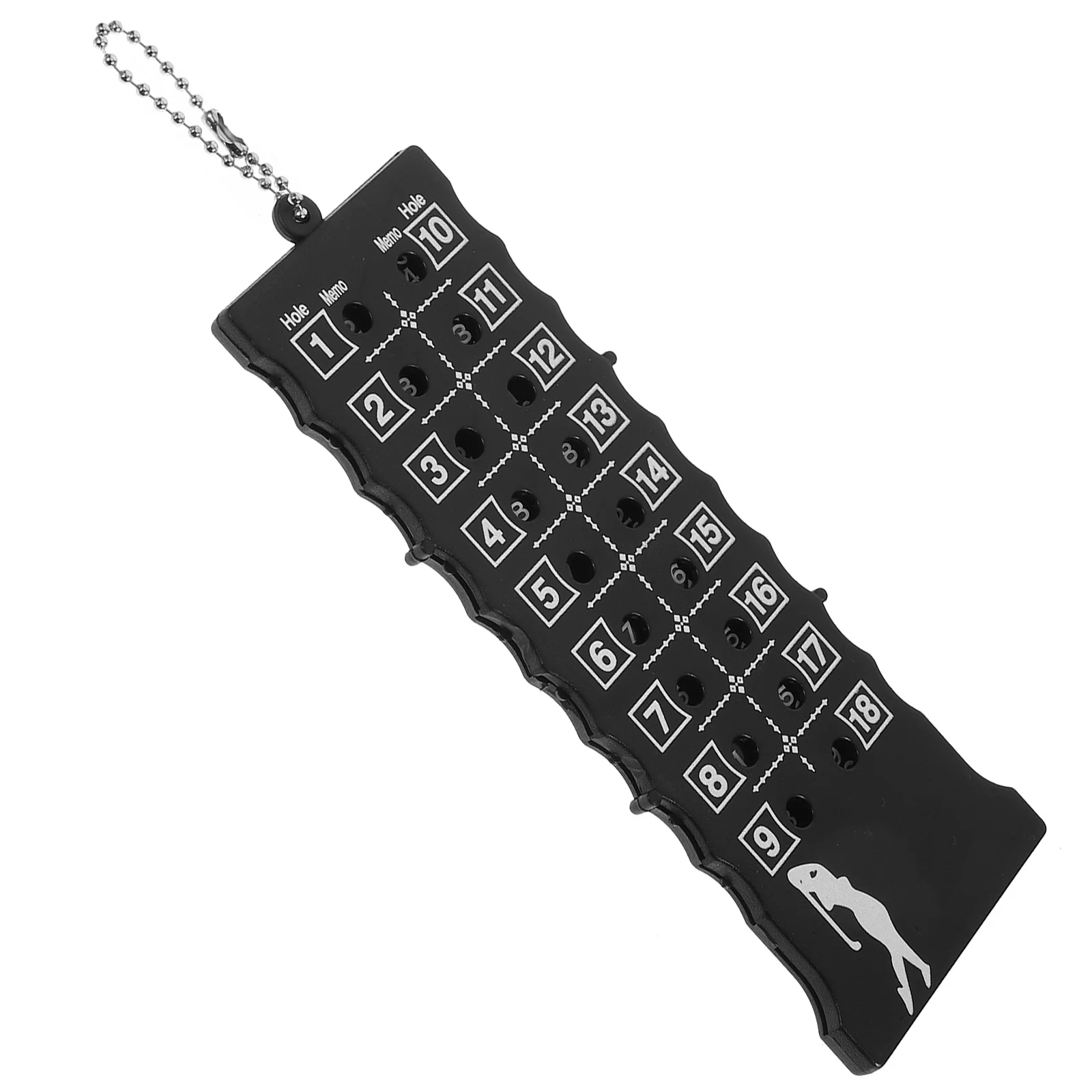 

Golf Score Counter 18 Holes Black 155x60x5mm Metal Chain Stroke Compact Design for Easy Carrying on Course