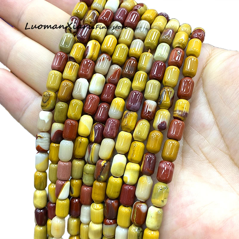 6x9MM Cylinder AA Mookaite Natural Stone Loose Spacer Beads for Jewelry Making DIY Earrings Bracelets Charms Accessories