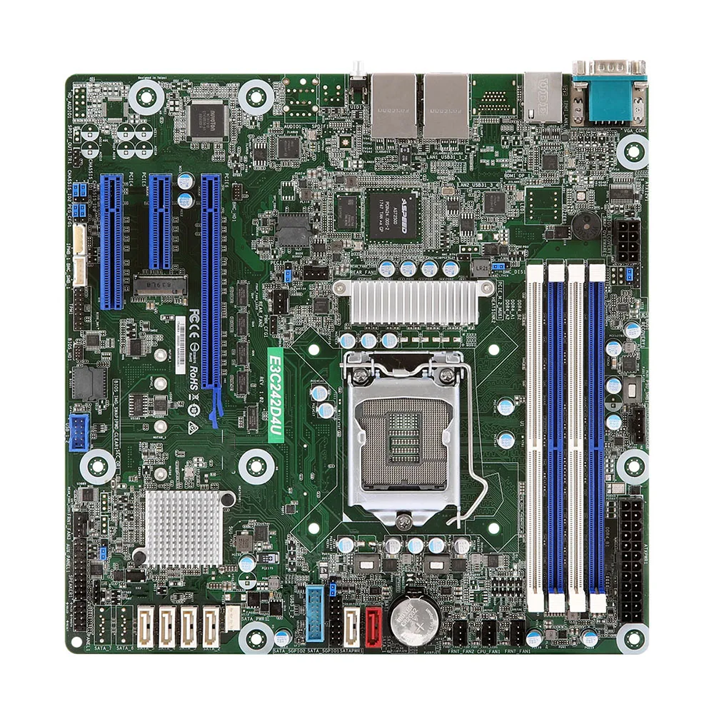 E3C242D4U Server Motherboard For ASRock LGA1151 DDR4 Support Xeon E-2100 IPMI High Quality