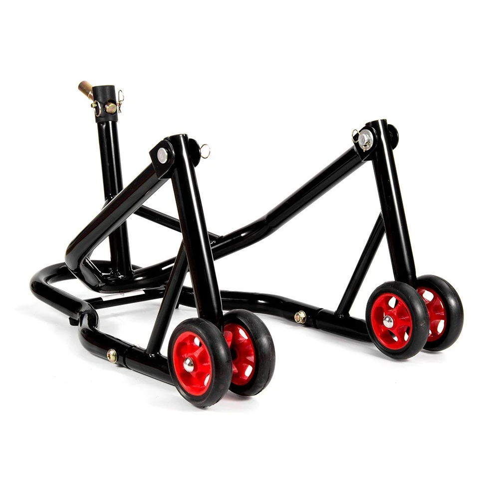 Heavy-duty motorcycle front wheel lift stand - parking, stabilizing, repair, maintenance, and electric scooter raising
