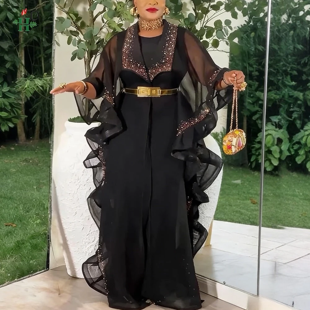 

H&D African dresses for woman Turkey dress Robe Africaine African clothing Musilm Boubou Africain femme 2026 wears 2 piece set