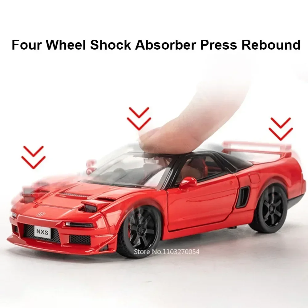 1:32 هوندا NSX أكورد سبيكة نموذج لعب سيارات مصغرة دييكاست أبواب المركبات مفتوحة مع ضوء الصوت التراجع لعبة هدايا الاطفال