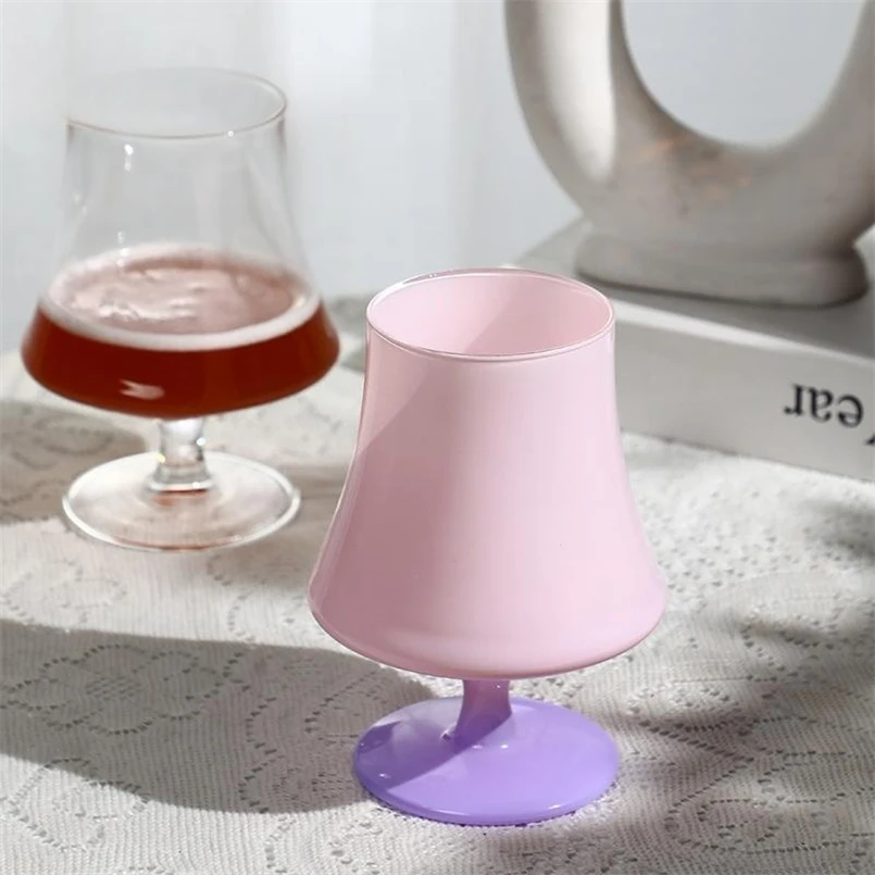 Middle Ages Frosted Glass Goblet Ins Style, Vintage Simple Cocktail Cup, Light Luxury Household Juice Cup