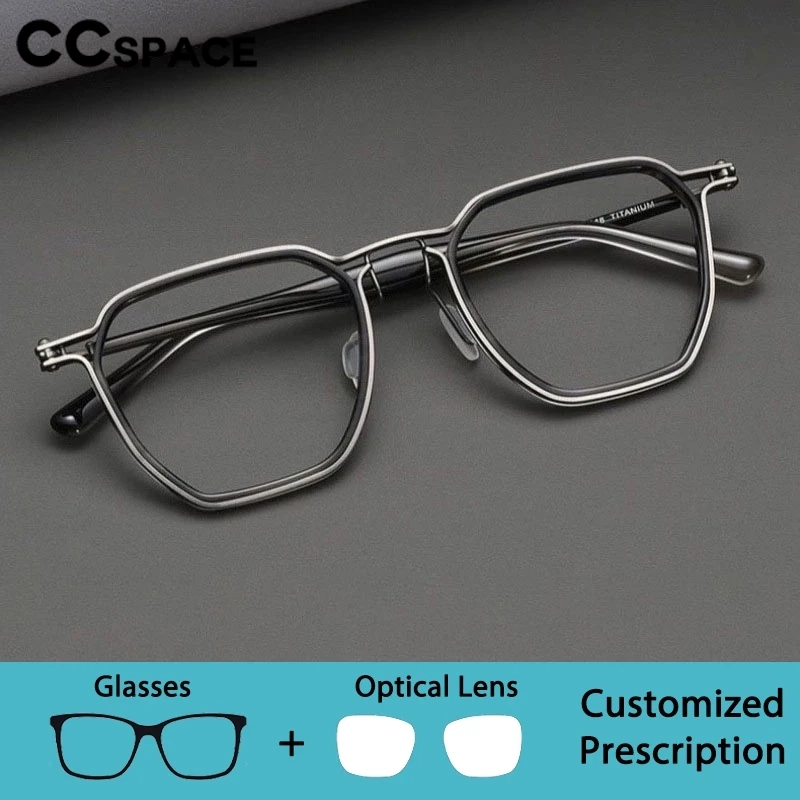Lunettes de vue CCspace pour hommes, en métal, de haute qualité, avec verres progressifs multifocaux, personnalisables, pour myopie, photochromiques