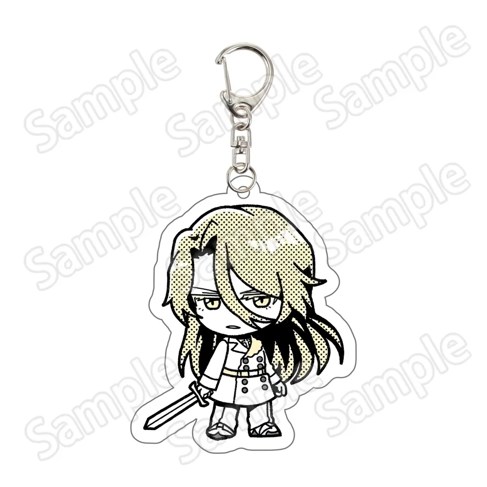 Bleach Anime Acrylic Keychain Double Sided Print Byakuya Kuchiki Kenpachi Zaraki Cartoon Pendant Cosplay Gift