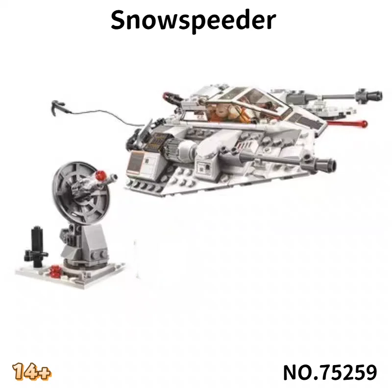 309pcs Star Interstellar Conflict Snowspeeder Aircraft Ship Snow fighter jet 75259 Building Block Puzzle Model Toy Ornament Gift view 3