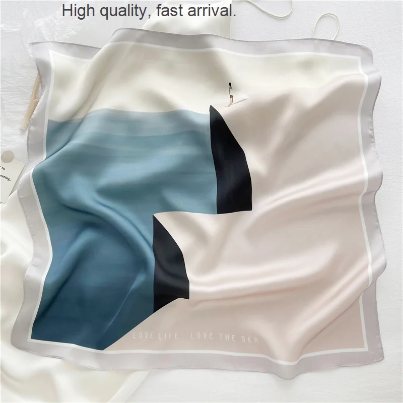 Square Super Beautiful Scarf Small Silk Scarf Hair Band Tie Bag Multifunctional Artistic Sense Air Conditioning Room Neck Scarf