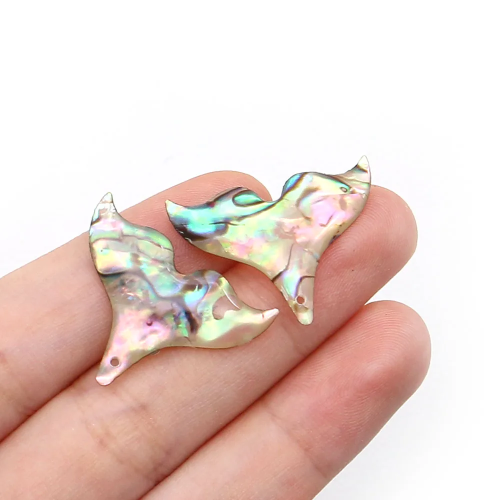 5 قطع رائعة الذيل على شكل أذن البحر قذيفة الراتنج الايبوكسي الحرفية ثقب واحد المعلقات DIY المتخصصة الأزياء قلادة القرط الإكسسوار #3