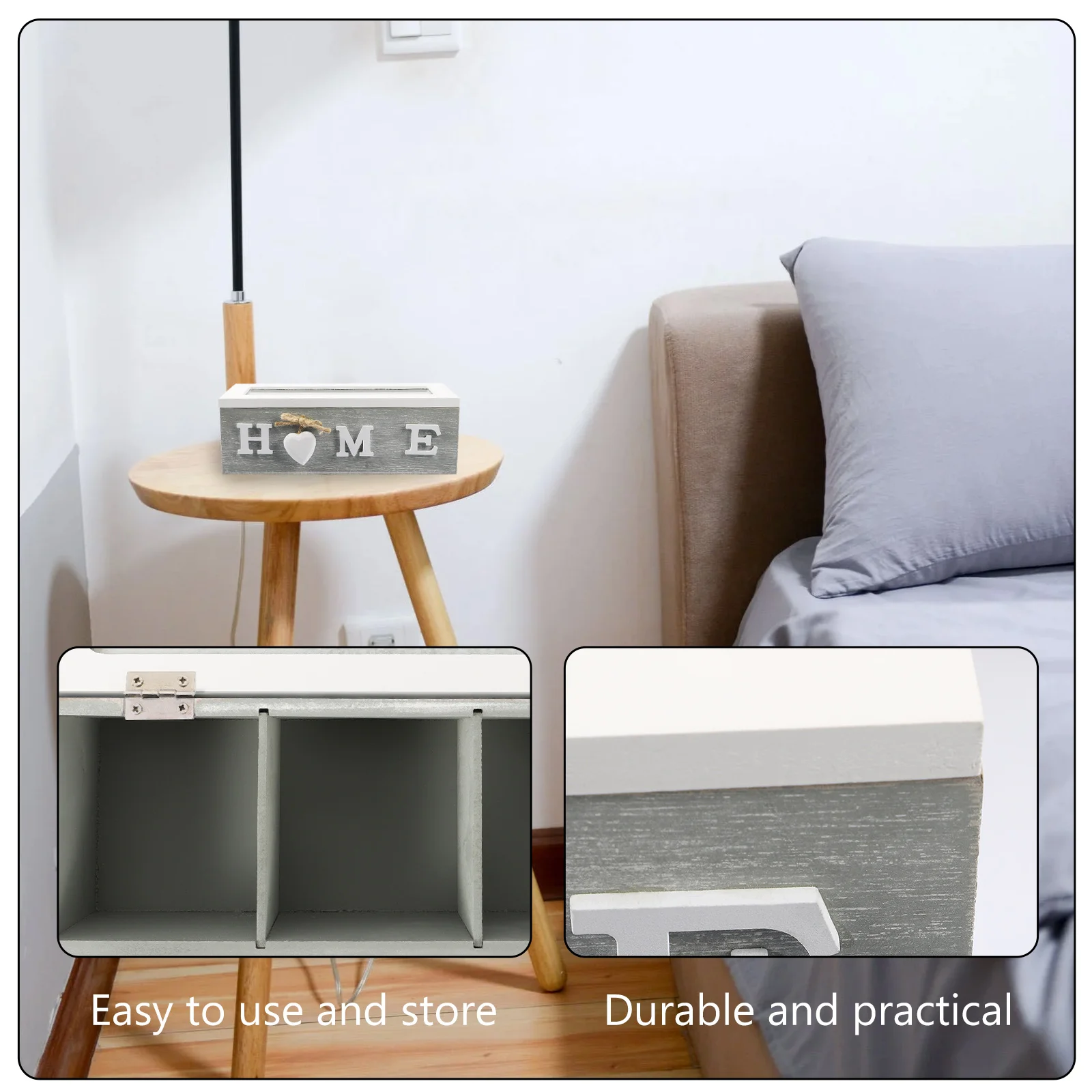 

1pc Vintage Wooden For Tea Jewelry Storage Home Decor Creative Space Saver Durable Premium Organizer Home Storage Box Case
