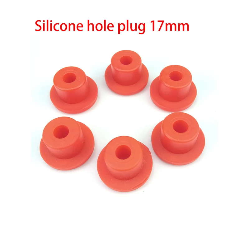 5pcs 13-48.5mm Red Silicone Rubber Seal Hole Plugs Hollow Blanking End Cap Dustproof Plug Pipe Inserts T Type Stopper