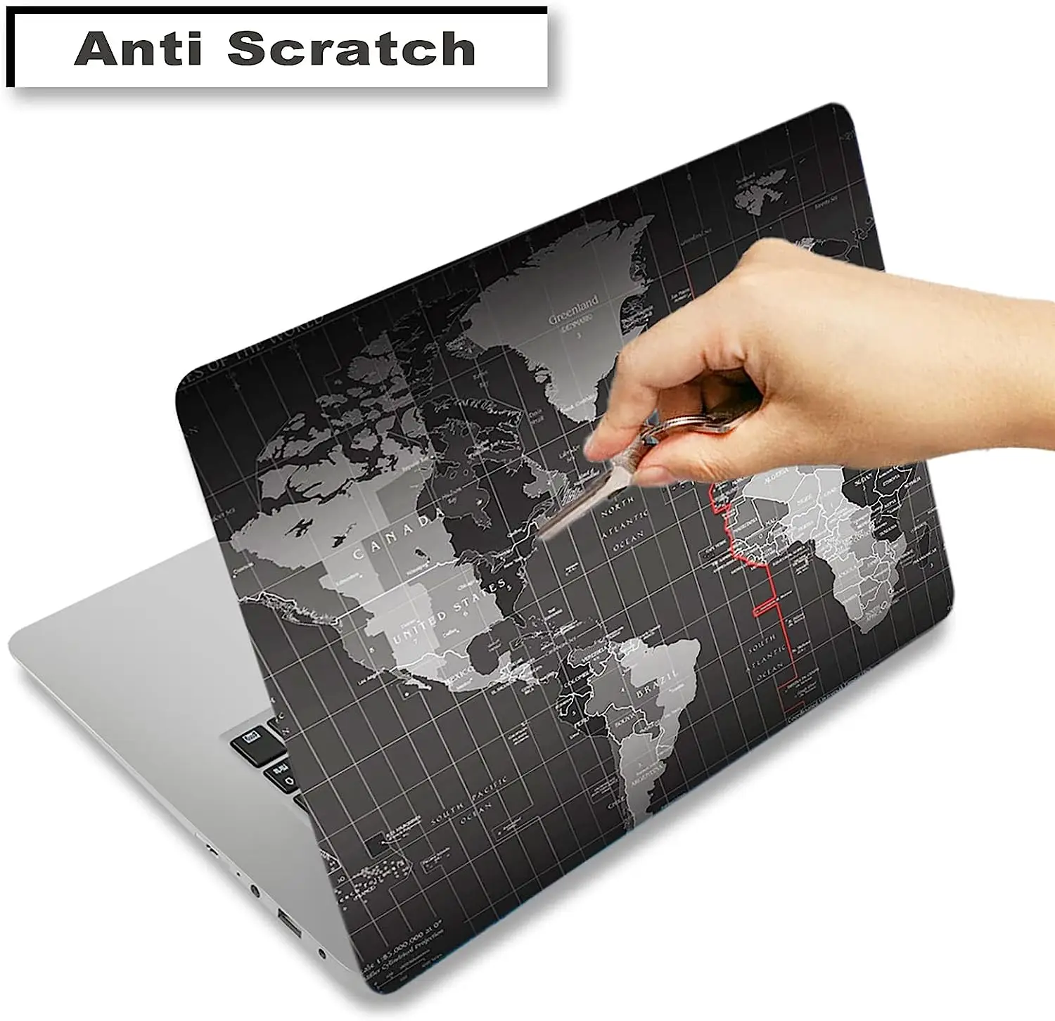 Laptop Skin Sticker Decal,16.5” 17” 17.3 inch Netbook PC Notebook  Cover Art Case Protector Personalized,World Map