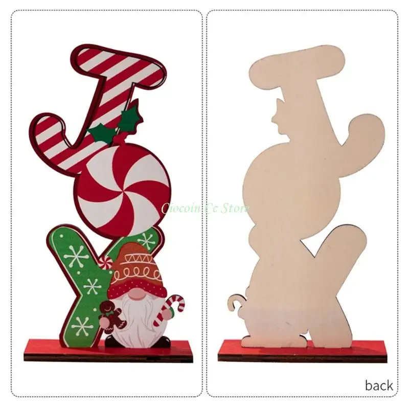 X90F Hand Carved Wooden Rudolph Gingerbreads Man Christmas Decoration For Festival Home Decors