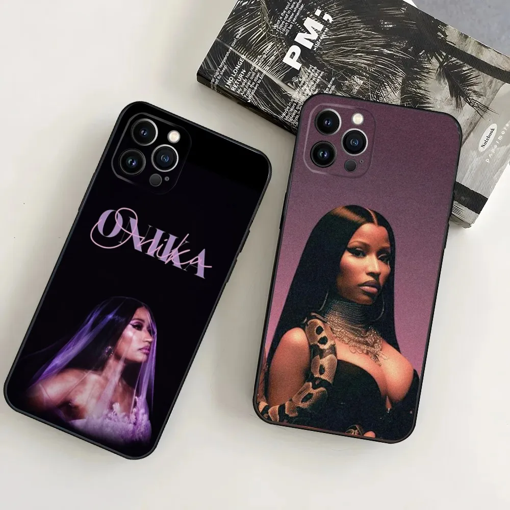 N-Nicki Singer M-Minaj Phone Case For iPhone16,15,14,13,12 Mini 11 Pro XR,X,XS,MAX 7,8 Plus Silicone Cover Soft Black