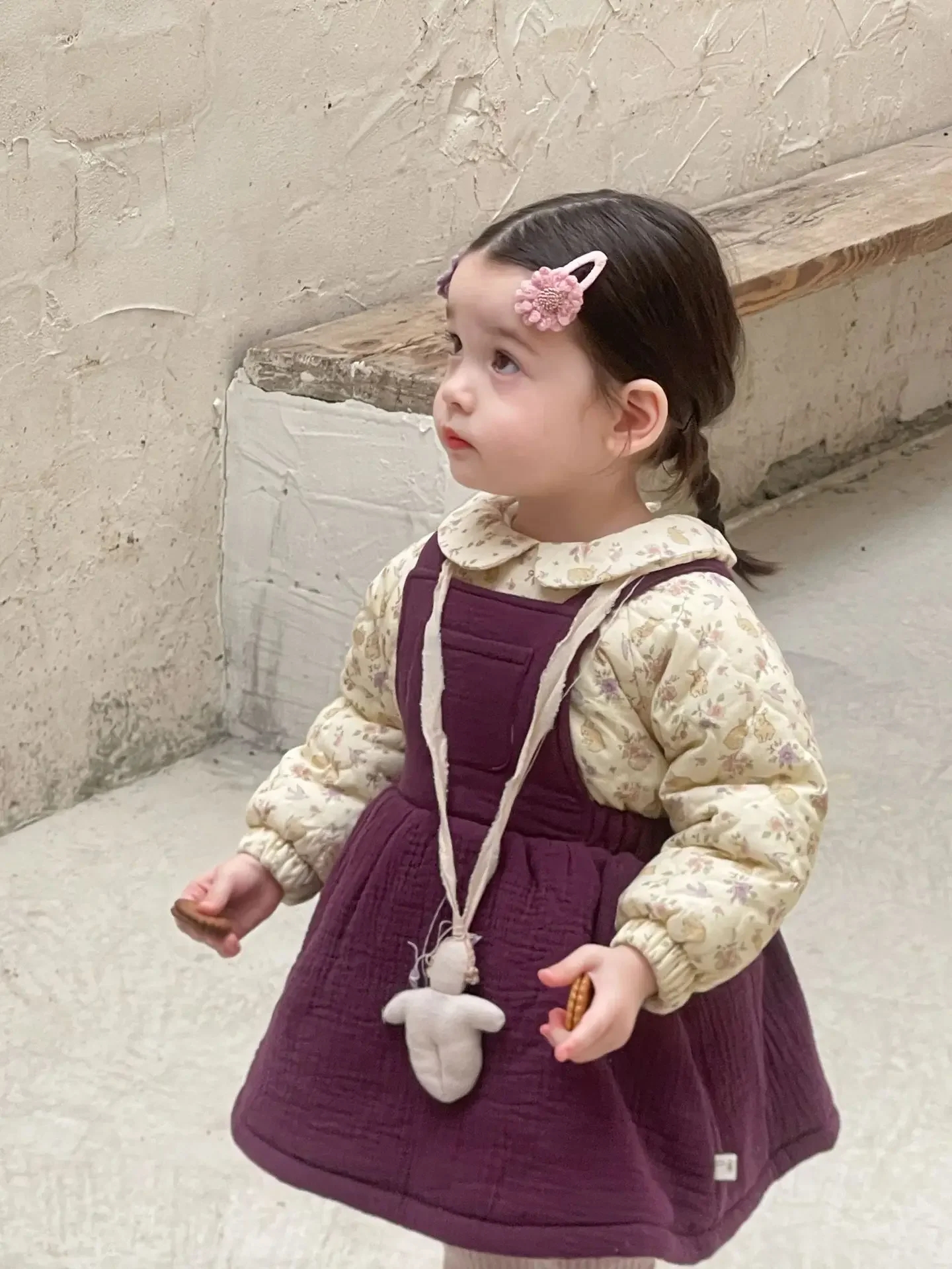 Girls Suits 2024 Autumn and Winter New Childrens Clothes Baby Girls Foreign Style Cotton Dress Straps Skirt Two-piece Set image 5