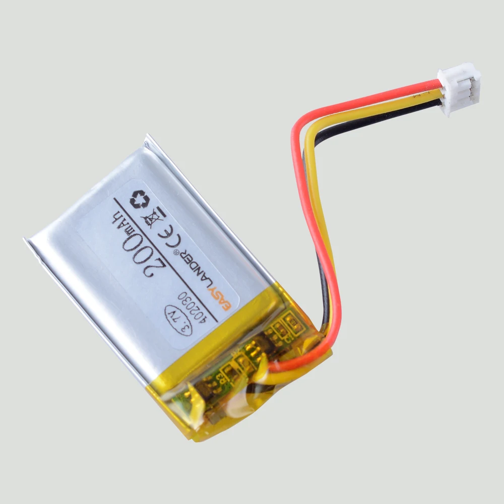 402030   Akumulator litowo-polimerowy LiPo 3,7 V 200 mAh JST ZH 1,5 mm 3-pinowe złącze do ręcznego GPS Mp3 bluetooth