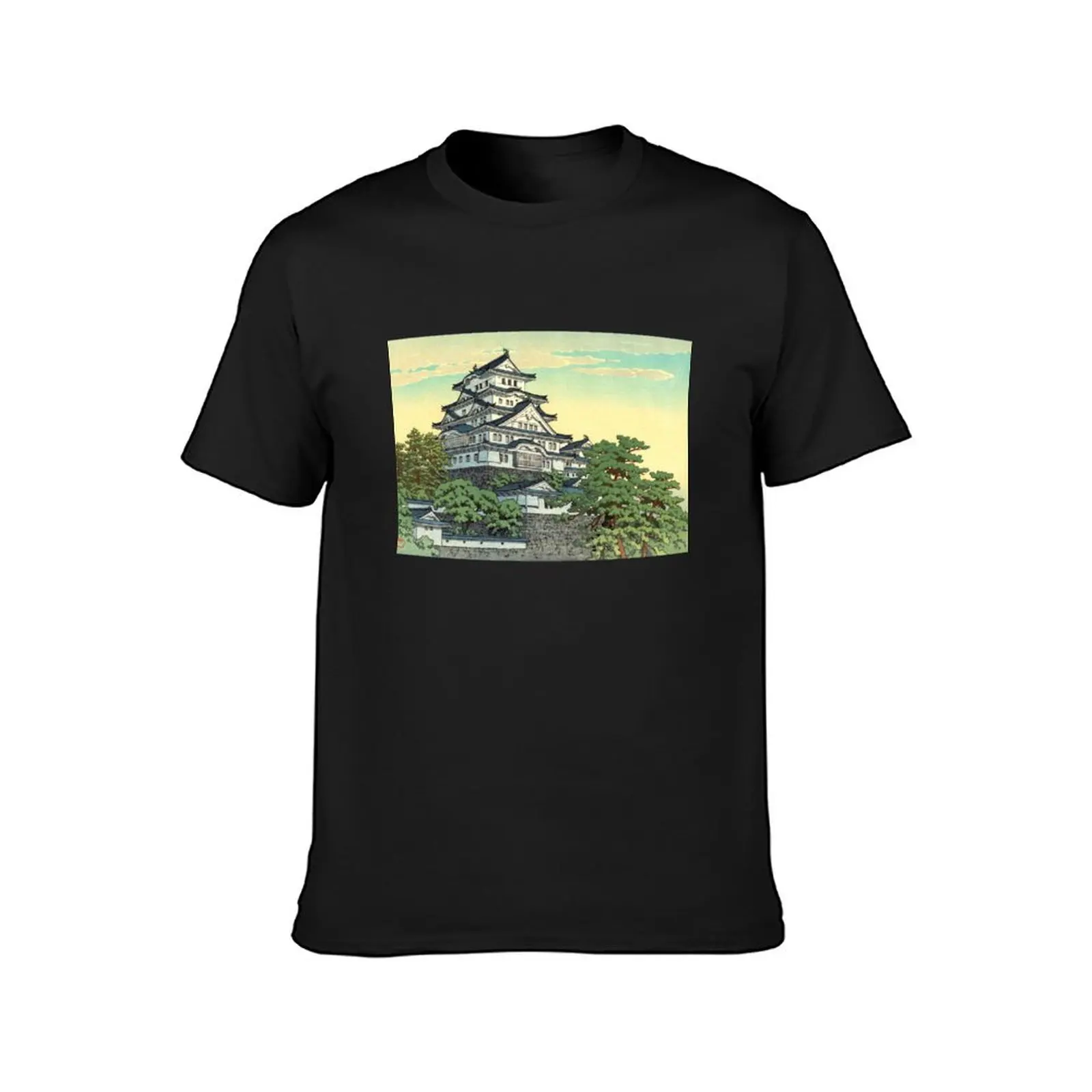 Kawase Hasui Pacific Transport Lines Himeji Castle T-Shirt summer top quick drying summer clothes men graphic t shirts