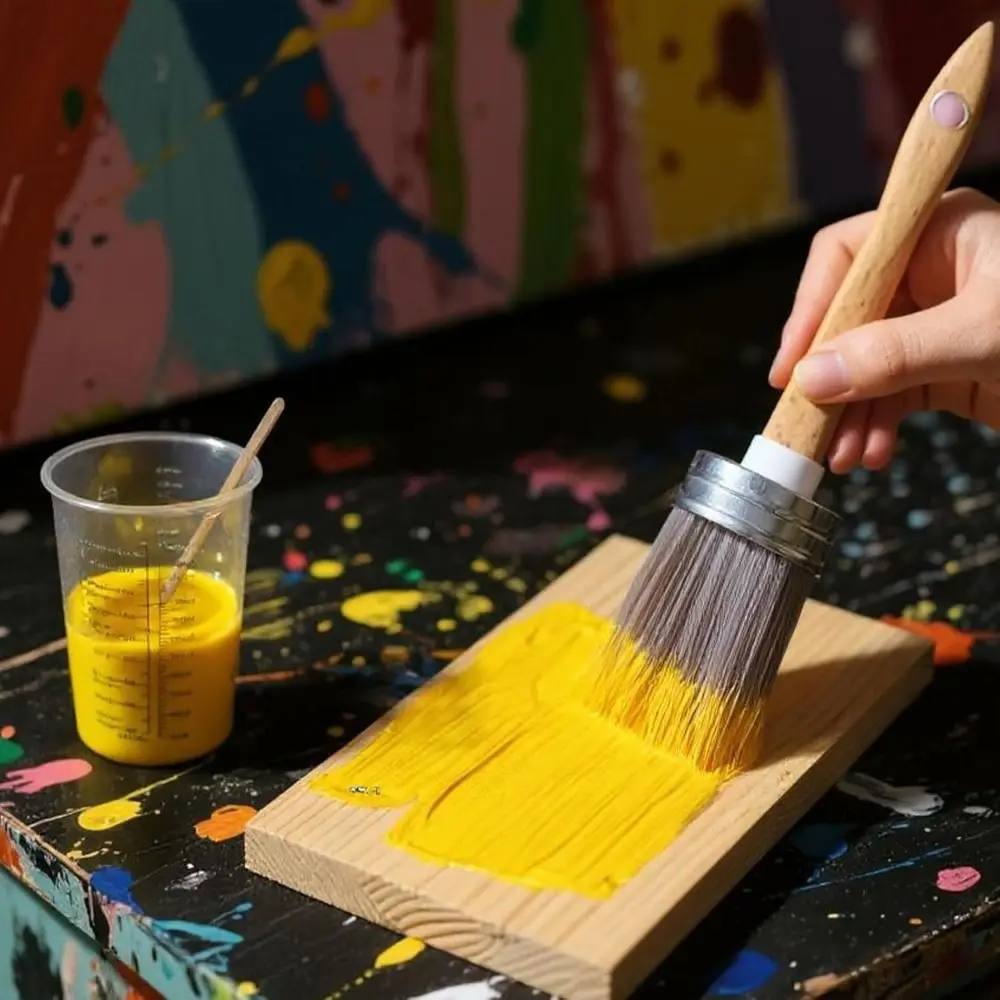 18pcs All-in-one Paint Brush Set Nitrile Gloves Mixing Sticks Painting Supplies Polish Sponge Block Mixing Cups